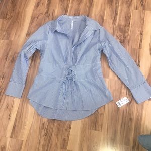 Blue Striped Women's Top